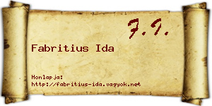 Fabritius Ida névjegykártya